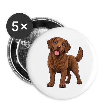 Chesapeake Bay Retriever Kawaii Style – Süßer Hund - Buttons groß 56 mm (5er Pack) - Weiß - Vorne