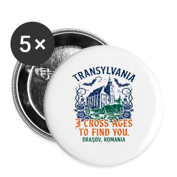 Romantic Transylvania Gothic Typography Brașov - Buttons groß 56 mm (5er Pack) - Weiß - Vorne