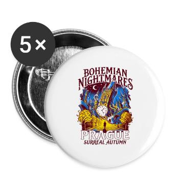 Prague Bohemian Nightmares Surreal Autumn - Buttons groß 56 mm (5er Pack) - Weiß - Vorne