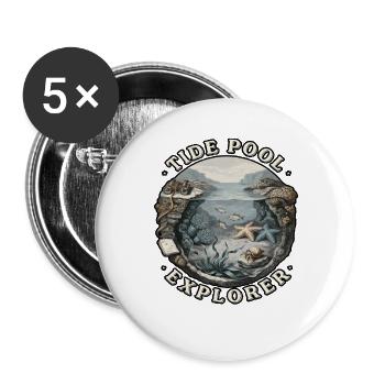 Tide Pool Explorer Tide Pool - Buttons groß 56 mm (5er Pack) - Weiß - Vorne