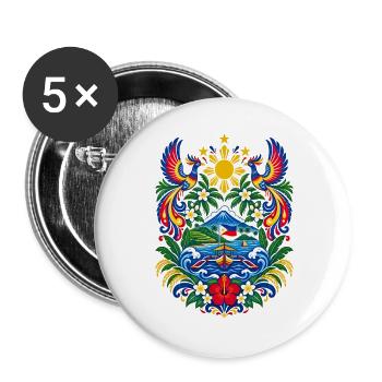 Philippinen | Sonne, Meer & Volkskunst - Buttons groß 56 mm (5er Pack) - Weiß - Vorne