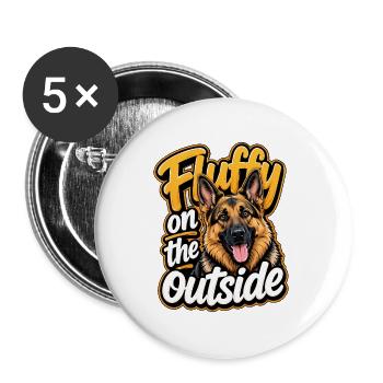 Deutscher Schäferhund - Buttons groß 56 mm (5er Pack) - Weiß - Vorne