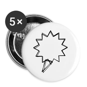 Rufblase handgezeichnet - Buttons groß 56 mm (5er Pack) - Weiß - Vorne