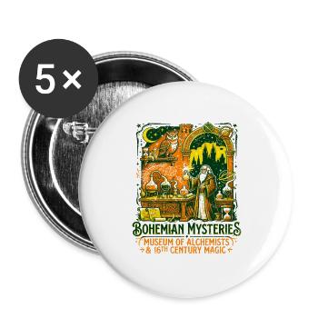 Bohemian Mysteries Museum Of Alchemists And Magic - Buttons groß 56 mm (5er Pack) - Weiß - Vorne