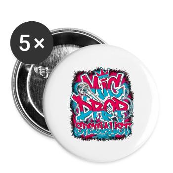 Vocalist Mic Drop Specialist Vocal Performer - Buttons groß 56 mm (5er Pack) - Weiß - Vorne