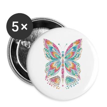 Diamond Painting - Buttons groß 56 mm (5er Pack) - Weiß - Vorne