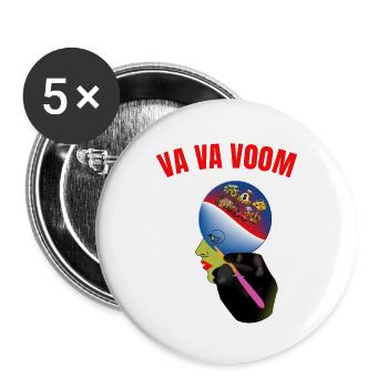 Va Va Voom – Glamour, Geld und Luxusleben - Buttons groß 56 mm (5er Pack) - Weiß - Vorne