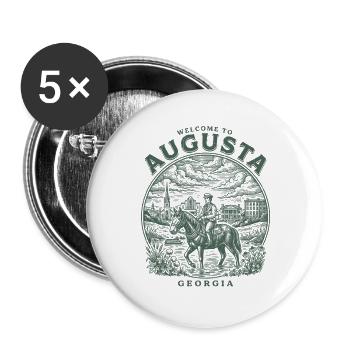 City Welcome To Augusta Georgia Vintage D2034 - Buttons groß 56 mm (5er Pack) - Weiß - Vorne