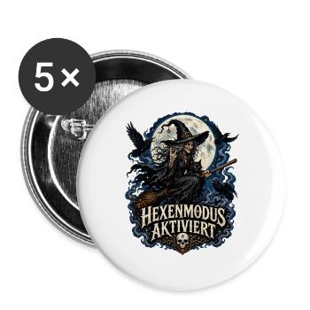Hexenmodus Aktiviert - Buttons groß 56 mm (5er Pack) - Weiß - Vorne