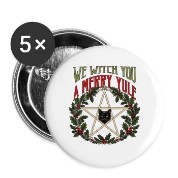 Wir schenken dir eine fröhliche Wintersonnenwende - Buttons groß 56 mm (5er Pack) - Weiß - Vorne