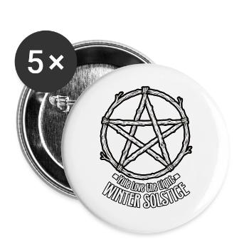 Yule Love Die Wintersonnenwende Pentagramm Yule Pagan - Buttons groß 56 mm (5er Pack) - Weiß - Vorne