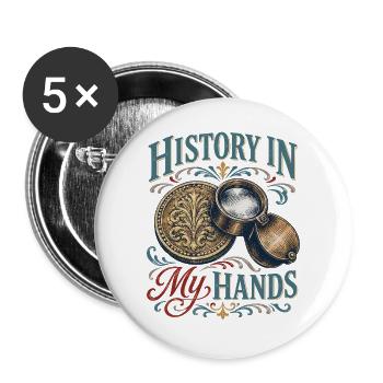 Münzsammeln Numismatiker Numismatik Münzsammler - Buttons groß 56 mm (5er Pack) - Weiß - Vorne