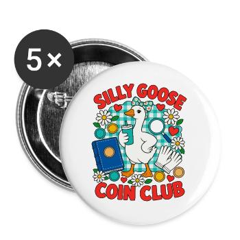 Münzsammeln Numismatiker Numismatik Münzsammler - Buttons groß 56 mm (5er Pack) - Weiß - Vorne