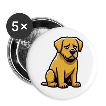 Labrador Labradorbesitzer Labradorliebhaber Labbi - Buttons groß 56 mm (5er Pack) - Weiß - Vorne