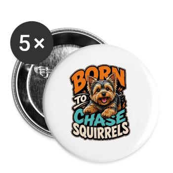 Yorkshire Terrier - Buttons groß 56 mm (5er Pack) - Weiß - Vorne