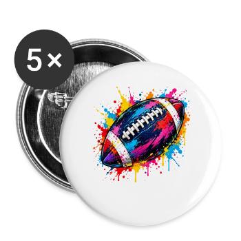 Football Footballspieler, Footballer - Buttons groß 56 mm (5er Pack) - Weiß - Vorne