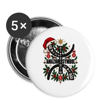 Amazigh Weihnachten - Buttons groß 56 mm (5er Pack) - Weiß - Vorne