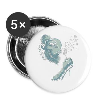 Bigfoot bläst Löwenzahn Vintage - Buttons groß 56 mm (5er Pack) - Weiß - Vorne