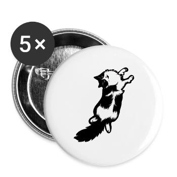 Mitternachtsschnurrbart-Sprung - Buttons groß 56 mm (5er Pack) - Weiß - Vorne