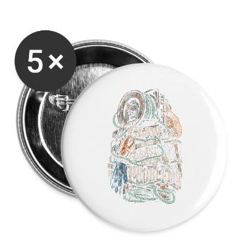 Hummerfänger Hummerfischer - Buttons groß 56 mm (5er Pack) - Weiß - Vorne