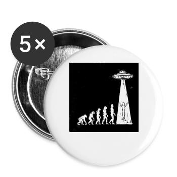  Evolution Mensch Zu Alien Ufo Entführung Science - Buttons groß 56 mm (5er Pack) - Weiß - Vorne