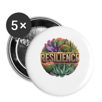  Resilience Kaktus Wüstenpflanzen Stärke - Buttons groß 56 mm (5er Pack) - Weiß - Vorne