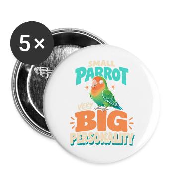 Geschenk Für Agaporniden-besitzer, - Buttons groß 56 mm (5er Pack) - Weiß - Vorne