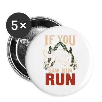 Black Shuck Ostanglische Folklore Geisterhund - Buttons groß 56 mm (5er Pack) - Weiß - Vorne