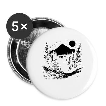 Fahrradfahrer - Buttons groß 56 mm (5er Pack) - Weiß - Vorne