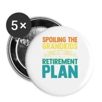 Grandfather Papaw Pop Gramps Granddad Grandpa - Buttons groß 56 mm (5er Pack) - Weiß - Vorne