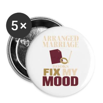Mafia-romantik-leser - Buttons groß 56 mm (5er Pack) - Weiß - Vorne