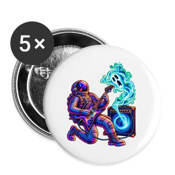 KOSMISCHER ROCKER | Geist im Verstärker - Buttons groß 56 mm (5er Pack) - Weiß - Vorne