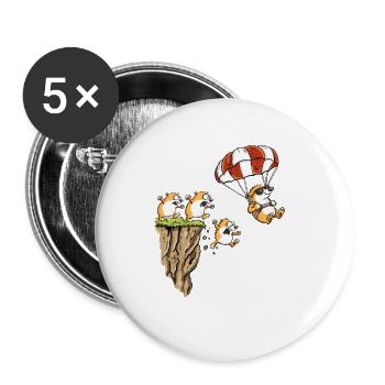 Lemming Fallschirm Individualität Paragliding Humo - Buttons groß 56 mm (5er Pack) - Weiß - Vorne