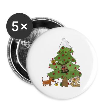 Witziger_weihnachtsbaum_1 - Buttons groß 56 mm (5er Pack) - Weiß - Vorne