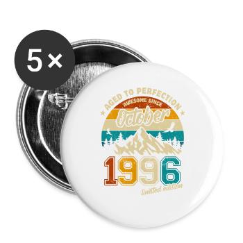 Limited Edition October 1996 Geburtstag Geschenk - Buttons groß 56 mm (5er Pack) - Weiß - Vorne