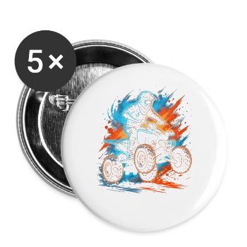 Quad ATV Motocross Herren Jungen Offroad Kinder - Buttons groß 56 mm (5er Pack) - Weiß - Vorne