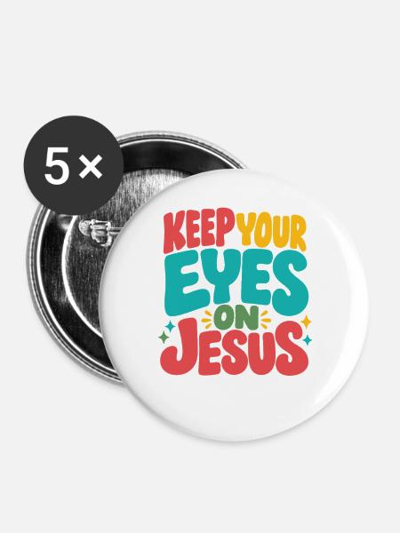 Jesus Glaube Geschenkidee Christen - Buttons groß 56 mm (5er Pack) - Weiß