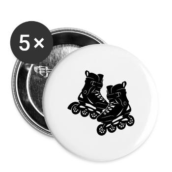 Inlineskates Silhouette – Inline Skating - Buttons groß 56 mm (5er Pack) - Weiß - Vorne