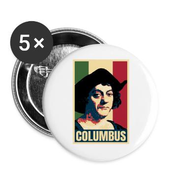 Christoph Kolumbus Entdecker Atlantikgeschichte - Buttons groß 56 mm (5er Pack) - Weiß - Vorne