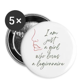 Ich liebe einen Legionär - Buttons groß 56 mm (5er Pack) - Weiß - Vorne