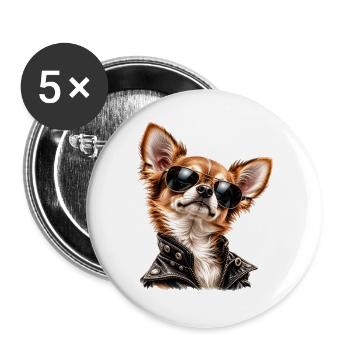 Klein. Cool. Unantastbar. - Buttons groß 56 mm (5er Pack) - Weiß - Vorne