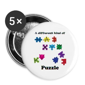 EINE ANDERE ART VON PUZZLE - Buttons groß 56 mm (5er Pack) - Weiß - Vorne