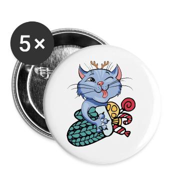 Adventszeit - Buttons groß 56 mm (5er Pack) - Weiß - Vorne