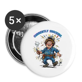 Derzeit Elektriker für Schocks - Buttons groß 56 mm (5er Pack) - Weiß - Vorne