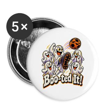 Boo-ted It Halloween-Fußball mit kichernden - Buttons groß 56 mm (5er Pack) - Weiß - Vorne