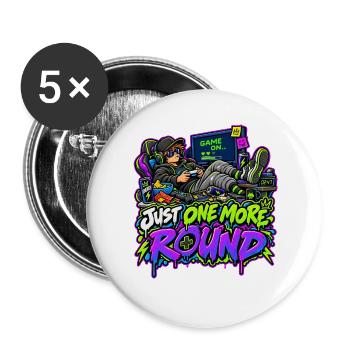 Just One More Round Neon - Buttons groß 56 mm (5er Pack) - Weiß - Vorne
