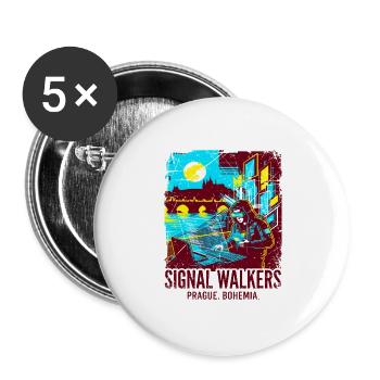 Programmer Signal Walkers Prague Bohemia - Buttons groß 56 mm (5er Pack) - Weiß - Vorne