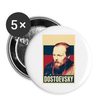 Fjodor Dostojewski Russischer Schriftsteller-Klassiker - Buttons groß 56 mm (5er Pack) - Weiß - Vorne