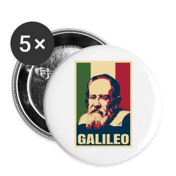 Galileo Galilei Italienischer Astronom Wissenschaftsgeschichte - Buttons groß 56 mm (5er Pack) - Weiß - Vorne