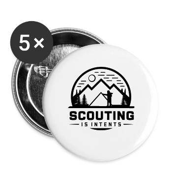 Pfadfinderin sind Absichten – lustiges Camping-Bergdesign - Buttons groß 56 mm (5er Pack) - Weiß - Vorne